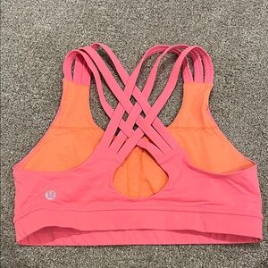 lululemon athletica Pink and Orange Crisscross Sports Bra